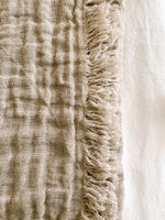 Percara Linen Throw (Natural/Beige)